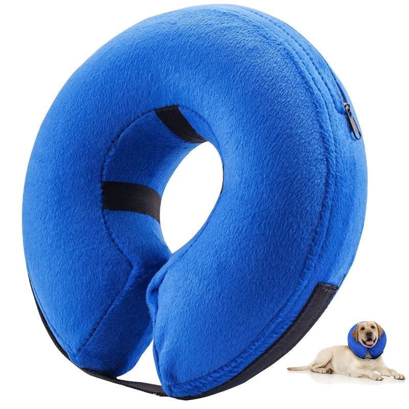 E-KOMG Dog Cone After Surgery, Protective Inflatable Collar, Blow Up Dog Collar, Pet Recovery Collar for Dogs and Cats Soft (Large(12"-18"), Blue) Large(12"-18") - PawsPlanet Australia