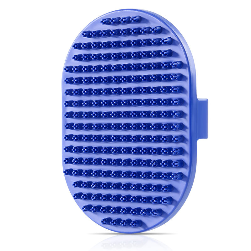 Dog bath brush, ROPO rubber massage pet shampoo brush, used for pet grooming, removing shedding fur, combing tangles and dead fur, suitable for pet dogs and cats (blue) blue - PawsPlanet Australia