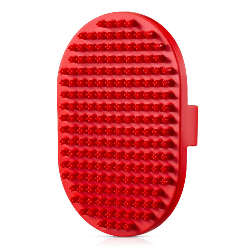 Dog bath brush, ROPO rubber massage pet shampoo brush, used for pet grooming, removing shedding fur, combing tangles and dead fur, suitable for pet dogs and cats (red) red - PawsPlanet Australia