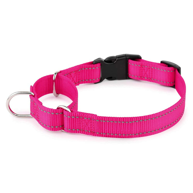 PLUTUS PET Reflective Martingale Collar with Quick Snap Buckle,No Pull Dog Choker Collar for Small Medium Large Dogs,M,Hot Pink M:16"-20" Hot Pink - PawsPlanet Australia