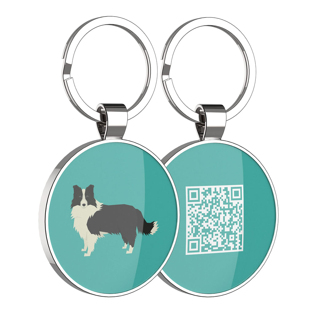 DISONTAG Dog Tags, Dog Tags Personalized for Pets, Custom Dog Tags, Dog Name Tags, Free Online Pet Page Prevent Lost/Modifiable A Border Collie