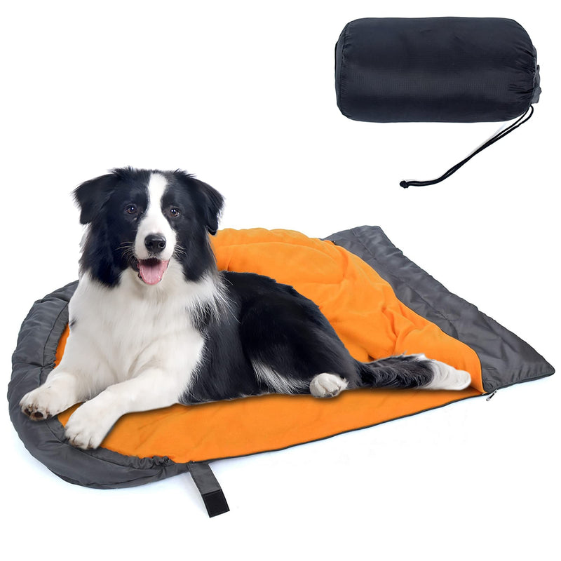 OROOTL Dog Sleeping Bag with Storage Bag, Portable Waterproof Warm Bed for Pets Traveling Camping Hiking Backpacking Puppy Sleeping Bag Indoor Outdoor Cold Weather Pet Gear Orange - PawsPlanet Australia