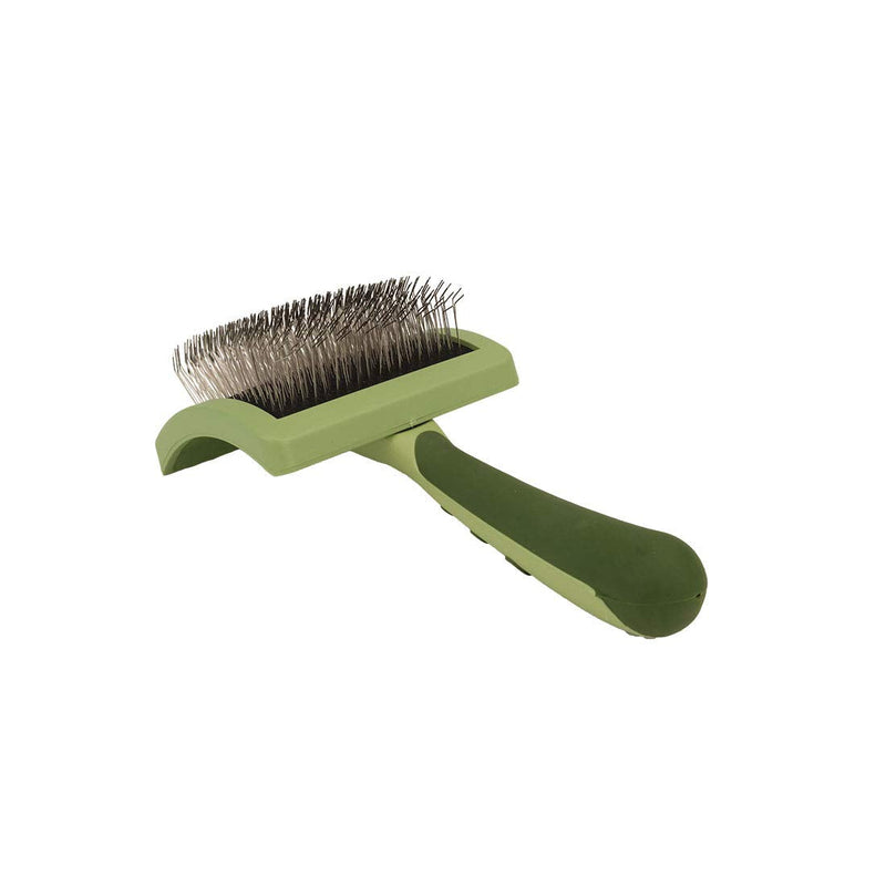 Coastal Pet - Safari - Curved Firm Slicker Brush with Coated Tips for Long Hair, No Color, Medium (6.5" L x 4.0625" W) Medium (6.5" L x 4.0625" W) - PawsPlanet Australia