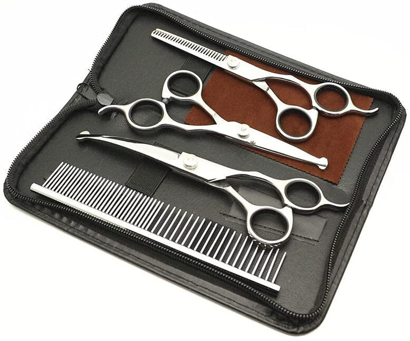 5 in1 Dog Grooming Scissors Kit,Professional Pet Grooming Scissors with Safety Round Tips,4CR Stainless Steel Sharp and Heavy-duty for Dogs Cats Pets - PawsPlanet Australia