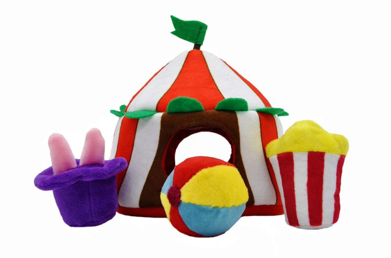 HugSmart Pet – Happy Circus |Squeaky Hide and Seek Plush Dog Toys | Cute Interactive Plush Puzzle Toys for Small/Medium Dogs - PawsPlanet Australia
