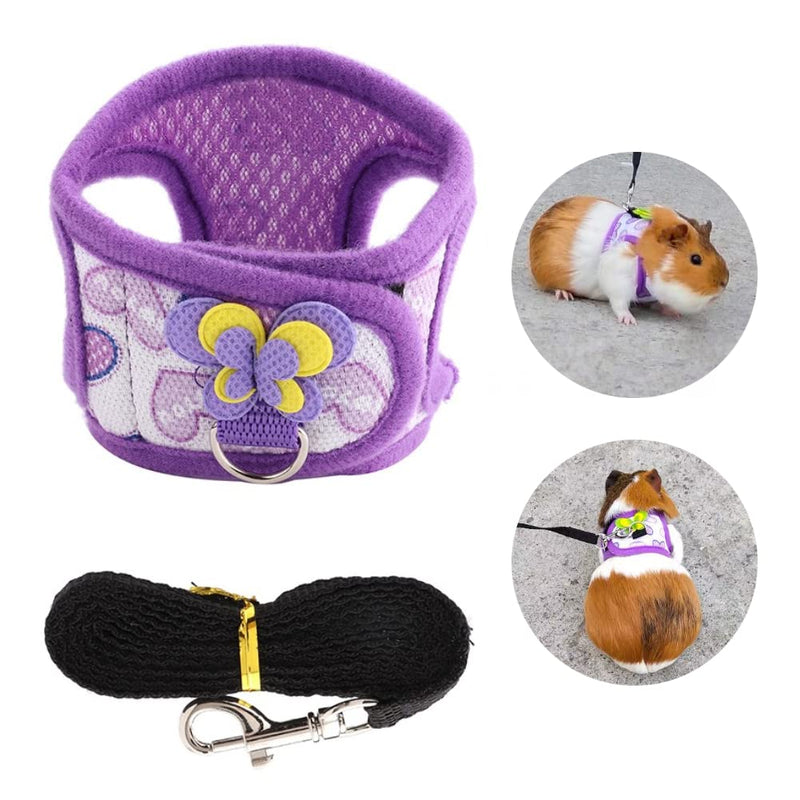Chinchilla Harness Vest Chest Decor, Chinchilla Walking Harness Vest with Leash Strap Harness for Rabbit Ferret Guinea Pig Bunny Hamster Puppy Kitten Clothes Accessory(S)(S) S - PawsPlanet Australia