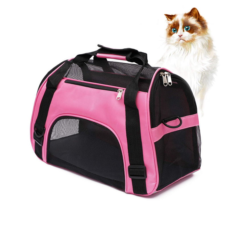 Pet Carrier Soft-Sided Carriers for Cat Carriers Dog Carrier for Small Medium Cats Dogs Puppies Pet Carrier Airline Approved up to 15 Lbs Cat Dog Pet Travel Carrier (Small, Pink) Small-Pink - PawsPlanet Australia