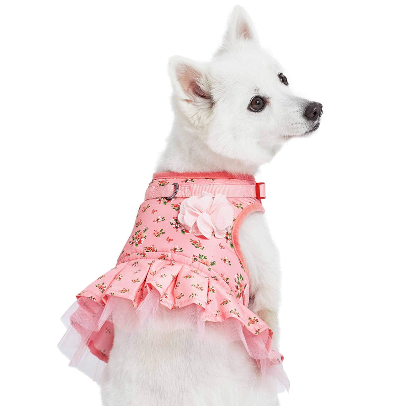 Blueberry Pet Soft & Comfy Floral No Pull Mesh Dog Harness, X-Small, Rose Baby Pink, Dress Harness for Dogs Girl, Small Dog Vest Harness, Fashionable for Puppy Owners X-Small (Pack of 1) - PawsPlanet Australia