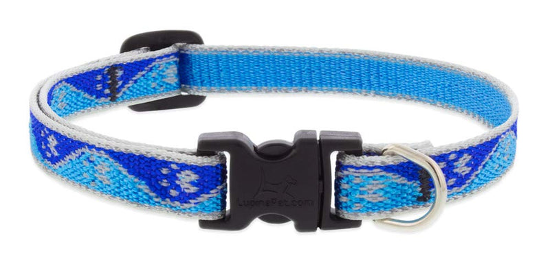 Lupine Reflective Small Dog Collar 1/2" Wide Blue Paws Adjusts from 8" to 12" 1/2"w; 8-12" - PawsPlanet Australia