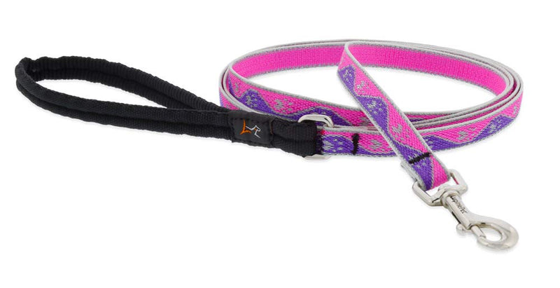 Lupine Reflective Dog Leash 6-Foot by 1/2" Wide Pink Paws 1/2"w; 6-foot - PawsPlanet Australia