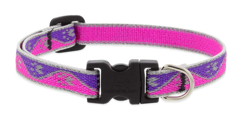 Lupine Reflective Small Dog Collar 1/2" Wide Pink Paws Adjusts from 8" to 12" 1/2"w; 8-12" - PawsPlanet Australia
