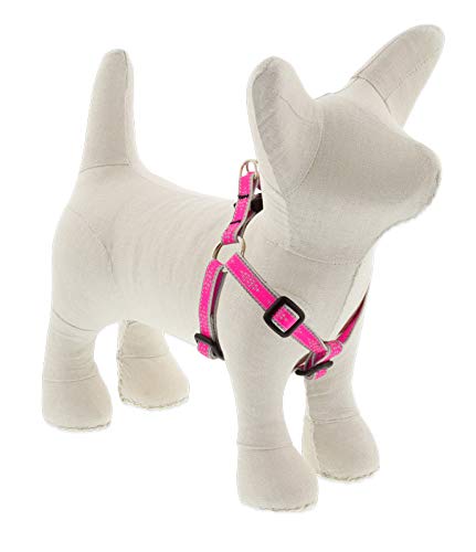 Lupine Reflective Small Step in Dog Harness 1/2" Wide Pink Diamond with 12-18" Girth 1/2"w; 12-18" girth - PawsPlanet Australia