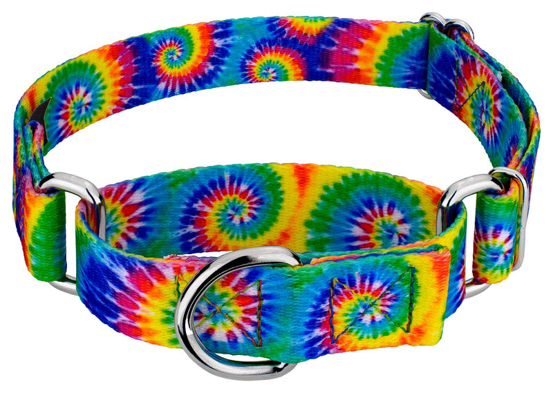 Country Brook Petz - Classic Tie Dye Martingale Dog Collar - Groovy Collection featuring Far Out Designs (1 Inch, Medium) Medium (Pack of 1) - PawsPlanet Australia