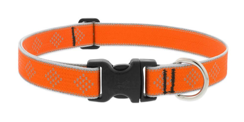 Lupine Extra Large Reflective Dog Collar 1" Wide Orange Diamond Adjusts from 25" to 31" 1"w; 25-31" - PawsPlanet Australia