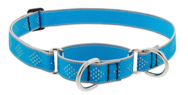 Lupine Reflective Martingale Dog Collar 1" Wide Blue Diamond Adjusts from 15" to 22" 1"w; 15-22" - PawsPlanet Australia