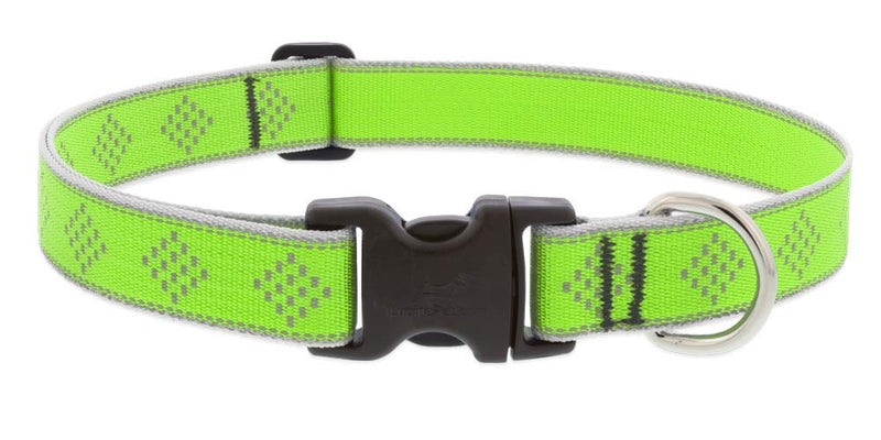 Lupine Reflective Dog Collar 1" Wide Green Diamond Adjusts from 16" to 28" 1"w; 16-28" - PawsPlanet Australia