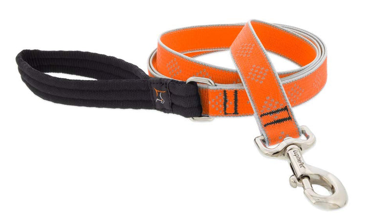 Lupine Reflective Dog Leash 4-Foot by 1" Wide Orange Diamond 1"w; 4-foot - PawsPlanet Australia