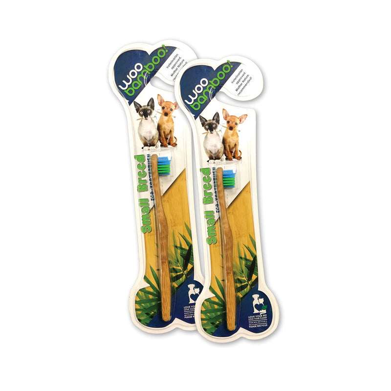 Woobamboo! Eco-Friendly Small Breed Dog and Cat Bamboo Toothbrush (Pack of 2) - PawsPlanet Australia