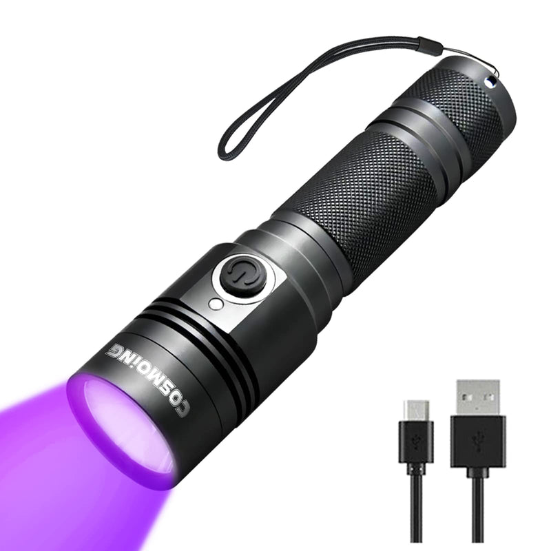 395nm UV Flashlight, Rechargeable Black Light Flashlight, LED Flashlight IP65 Water-Resistant Pet Urine Detector for Dog Cat Stains, Scorpion, Bed Bug, Household - PawsPlanet Australia