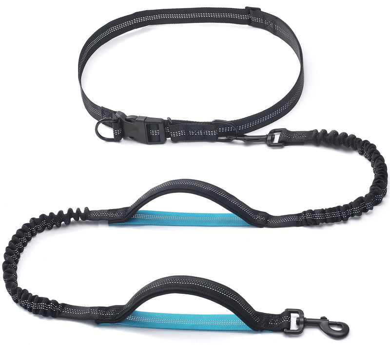 iYoShop Retractable Hands Free Dog Leash - Dual Handle Bungee Waist Leash for Small, Medium and Large Dogs (Small, 8-25 lbs, Black) - PawsPlanet Australia