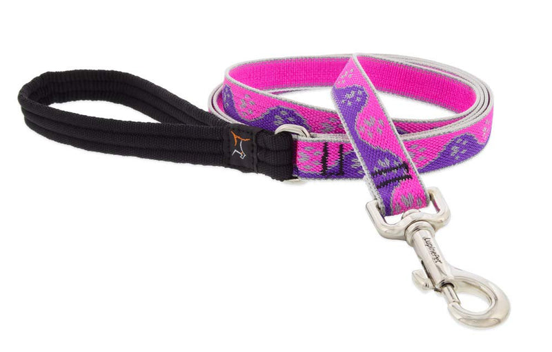 Lupine Reflective Dog Leash 4-Foot by 3/4" Wide Pink Paws 3/4"w; 4-foot - PawsPlanet Australia