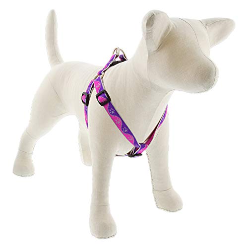 Lupine Reflective Step in Dog Harness 3/4" Wide Pink Paws with 15-21" Girth 3/4"w; 15-21" girth - PawsPlanet Australia