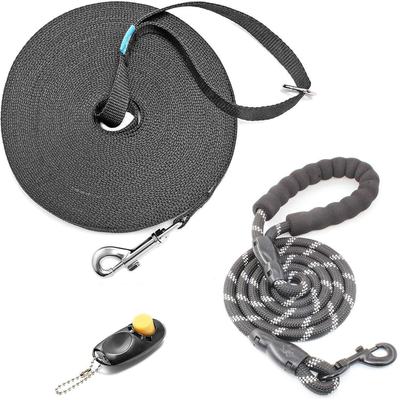 BAAPET 30 Foot Long Black Training Leash + Rope Leash - PawsPlanet Australia