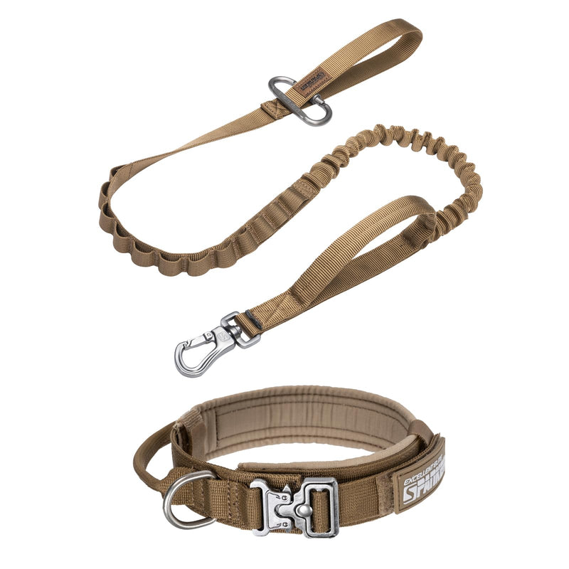 L Size Tactical Dog Collar Nylon Adjustable Military Collar Tactical Bungee Dog Leash Military Adjustable Leash - PawsPlanet Australia