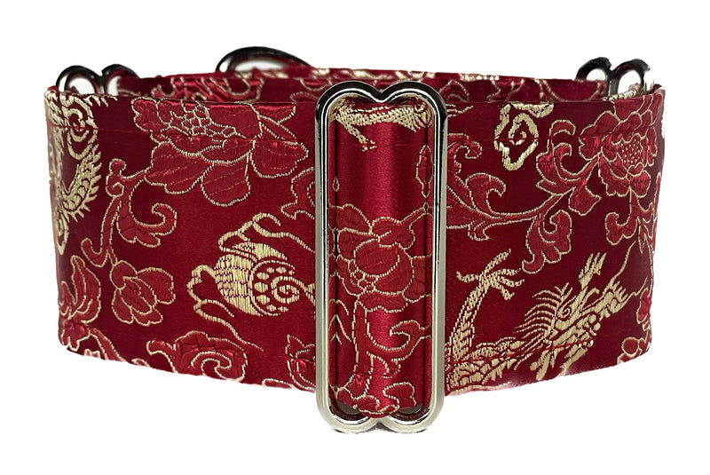 Extra Soft Martingale Dog Collar for Greyhound Saluki Whippet and Other Breeds with Similar Neck 2" Wide (L 14"-18") Burgundi Red L 14"-18" - PawsPlanet Australia