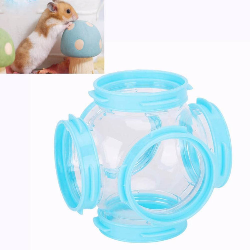 2Pcs Pet Tube Tunnel Toy Critter Trail Fun Nels Tube Hamster External DIY Pipeline Tunnel Fittings Cage Accessories Blue - PawsPlanet Australia