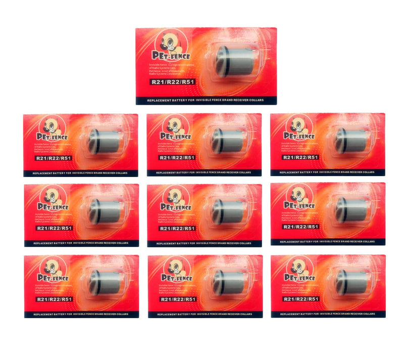 Pet-Fence Compatible for Invisible Fence Battery for Dog Collar, Batteries for Dog Collars Invisible Fence Brand Power Cap R21,R22,R51,Microlite Collars Safe and Durable (10 Pack) - PawsPlanet Australia