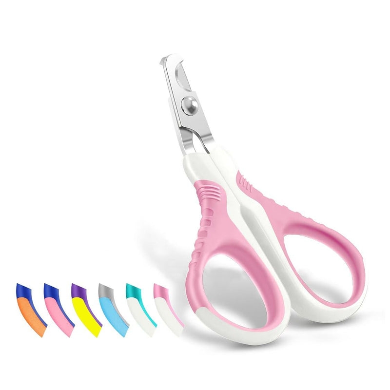 WePet Pet Nail Clippers U07.1, Professional Claw Trimmer, Bended Scissor Special for Cats, Kittens, Dogs, Puppies, Small Animals, White/Thulian Pink #03 White/Thulian Pink - PawsPlanet Australia