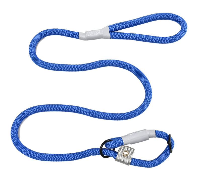 Cesar Millan Slip Lead Leash™ - 2-in-1 Slip Collar Dog Training Lead & Collar | Heavy Duty Durable Weatherproof Rope Leash, No Pull Training | Length 4ft Diameter 1/2” (Large, Blue) Large - PawsPlanet Australia