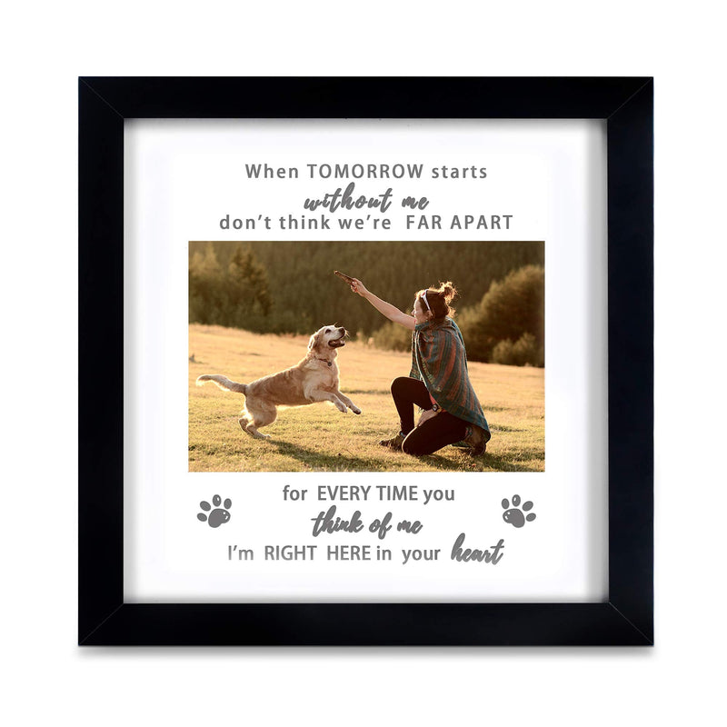 KCRasan Memorial Picture Frame for Pet Loss Gift - Remembrance Frame for Dog or Cat with Sympathy Tribute Keepsake(9x9 frame) 8x8-Black - PawsPlanet Australia