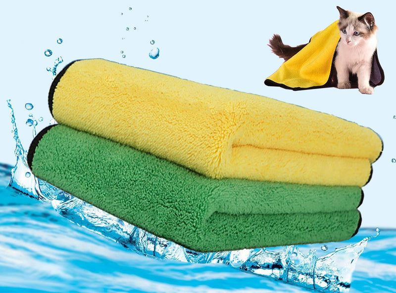 Kwispel 2 Pack Dog Towels Super Absorbent Pet Bath Towel Microfiber Dog Drying Towel for Small Medium Large Dogs and Cats, Machine Washable 2 x Small - PawsPlanet Australia