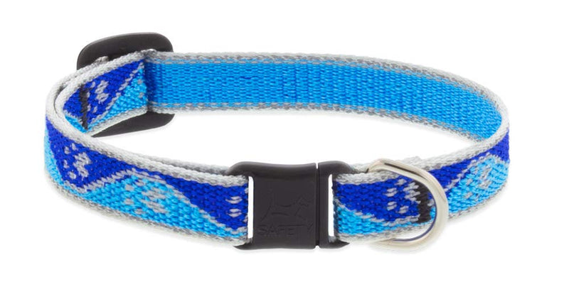 Lupine Reflective Cat Safety Collar 1/2" Wide Blue Paws Adjusts 8" to 12" No bell - PawsPlanet Australia