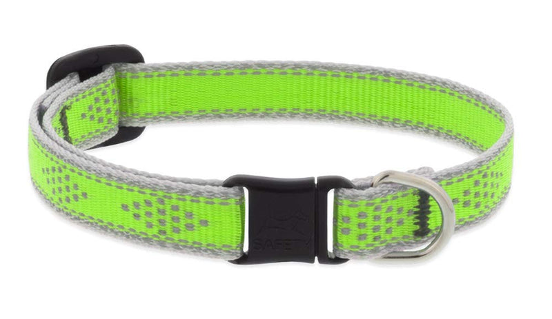 Lupine Reflective Cat Safety Collar 1/2" Wide Green Diamond Adjusts 8" to 12" No bell - PawsPlanet Australia