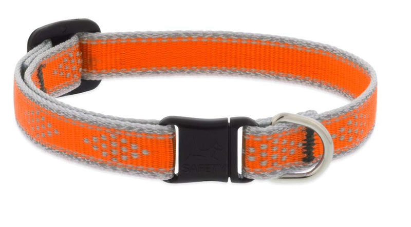Lupine Reflective Cat Safety Collar 1/2" Wide Orange Diamond Adjusts 8" to 12" No bell