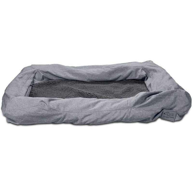 Floppy Dawg Bolster Dog Bed Replacement Cover. Fits PetFusion, JoyElf, BarksBar, and PuppBudd Sofa Style, Raised Rim, Pillow Side Models. Machine Washable, Fitted Slip-On. Large 36L x 30W. - PawsPlanet Australia