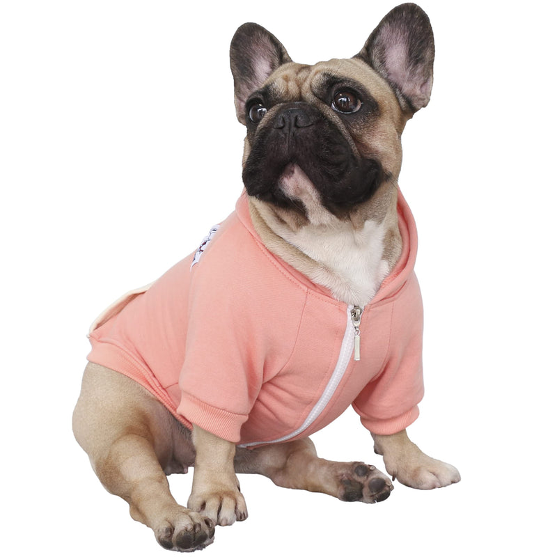 iChoue I am a French Bulldog Clothes Hoodies for Dogs Puppy Frenchie Pug English Boston Terrier Bully Pitbull Sweatshirt Sweater Clothing Cold Weather Winter Coats - Peach/Medium Classic Hoodie Peach Medium ( 15 - 25 lbs ) - PawsPlanet Australia