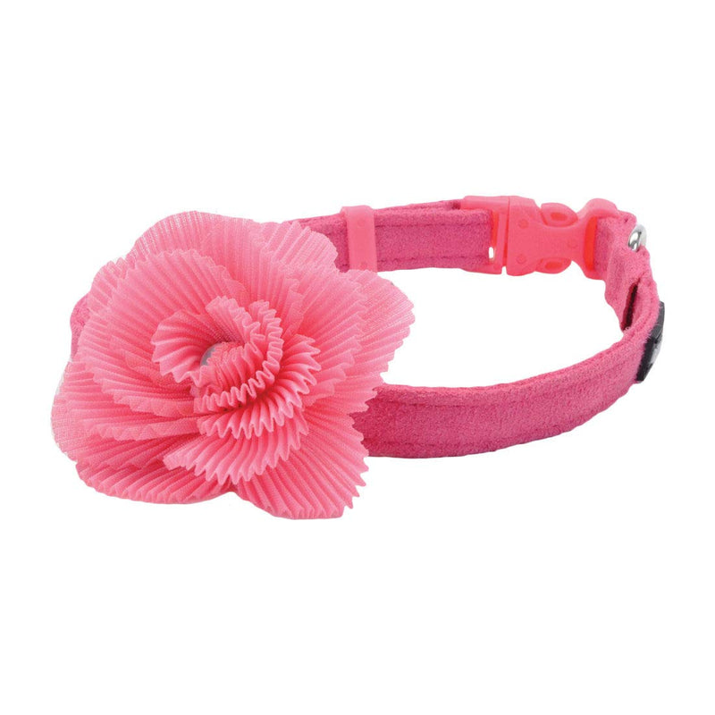 Coastal Pet - Li’l Pals Microfiber Dog Collar - Pink with Pink Flower - 3/8” x 6"-8” 3/8" x 06"-08" (Pack of 1)