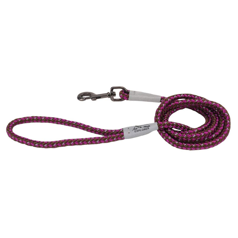 Coastal Pet K9 Explorer Reflective Braided Rope Snap Dog Leash - Heavy-Duty Leash - Comfortable & Secure Grip - Reflective Cord & Rugged Gunmetal Hardware - Orchid, 06' - PawsPlanet Australia