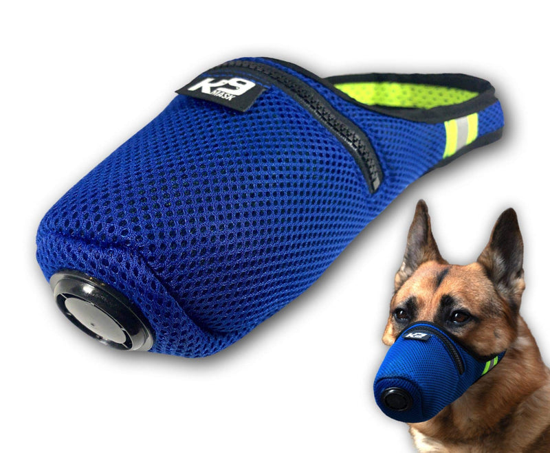 K9 Mask® Air Filter for Dogs with ‘Extreme Breathe’ Premium Air Filter with Refills - Blue (Small) Small