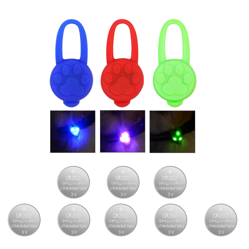 Avando Dog Collar Light, Dog Lights for Might Walking Waterproof Silicon LED Dog Collar Safety Night Walking Lights for Dog and Cat - Batteries Included (3 pcs) Red, Green, Blue - PawsPlanet Australia