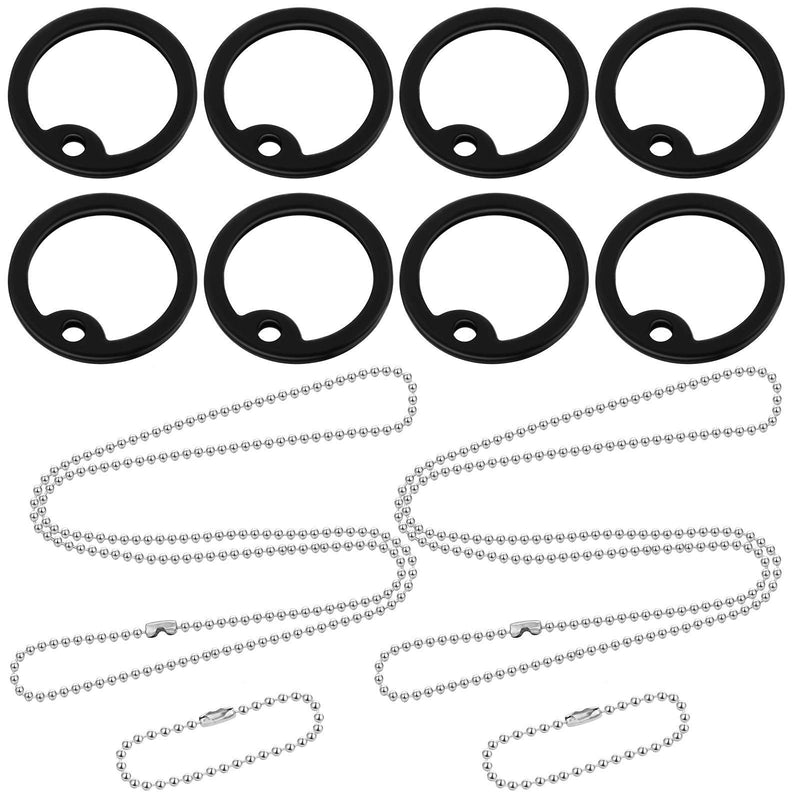 Weewooday 8 Pieces Military Dog Tag Silencers Set Silicone Silencer Black with 4 Stainless Steel Ball Chain 4.7 inch & 27.5 inch to Reduce Noise and Protect Tag - PawsPlanet Australia