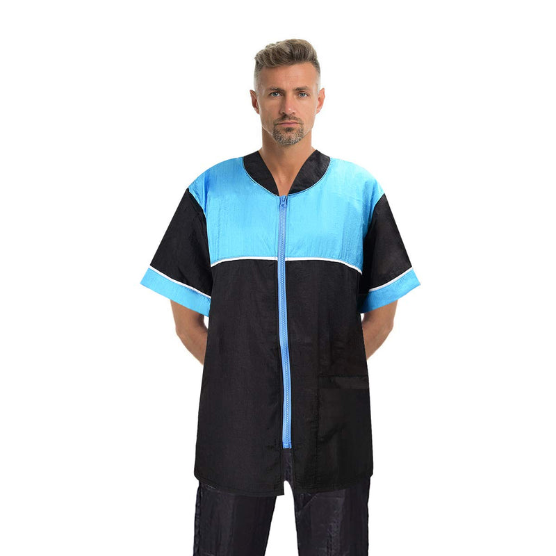 Noverlife Pet Grooming Jacket with Zipper, XL Size, Lightweight Hair Repellent Shirt Style Pet Groomer Smock for Dog Cat Grooming Pet Bath, Hair Salon Barber Hairdresser Work Clothes X-Large - PawsPlanet Australia