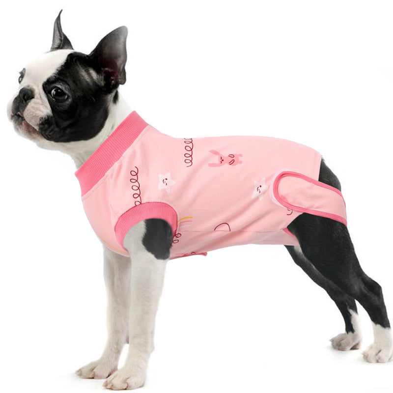 IDOMIK Recovery Suit for Dogs After Surgery, Soft Dog Surgery Suit for Female Dogs Cats, Small Medium Dog Onesie for Female Spay Surgery, Dog Cone Alternative Anti-Licking Abdominal Wound S(Chest Girth:15.75"-18.90") A-Pink cartoon - PawsPlanet Australia