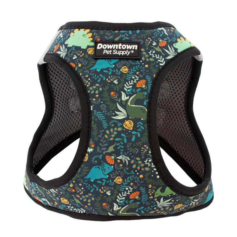 Downtown Pet Supply Step in Dog Harness for Small Dogs No Pull, Medium, Dinosaur - Adjustable Harness with Padded Mesh Fabric and Reflective Trim - Buckle Strap Harness for Dogs M - PawsPlanet Australia