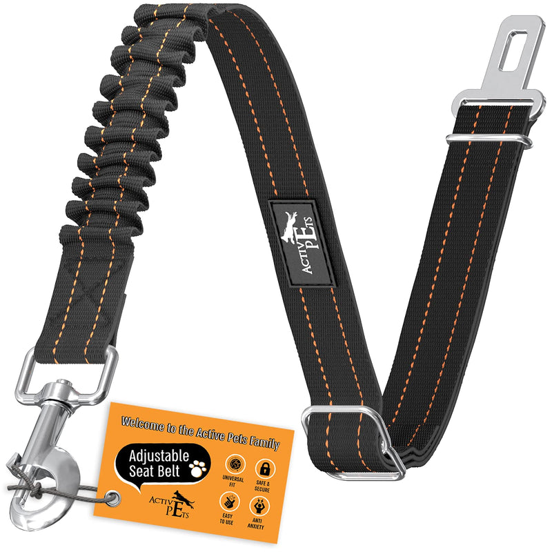 Active Pets Dog Seatbelt, Adjustable Safety Dog Seat Car Harness, Dog Seat Belt for Pets - Durable Dog Seatbelts for Cars - Dog Car Seat Belt for Dogs, Dog seat Belts for Large Dogs, Medium, & Small 1 Pack Orange - PawsPlanet Australia