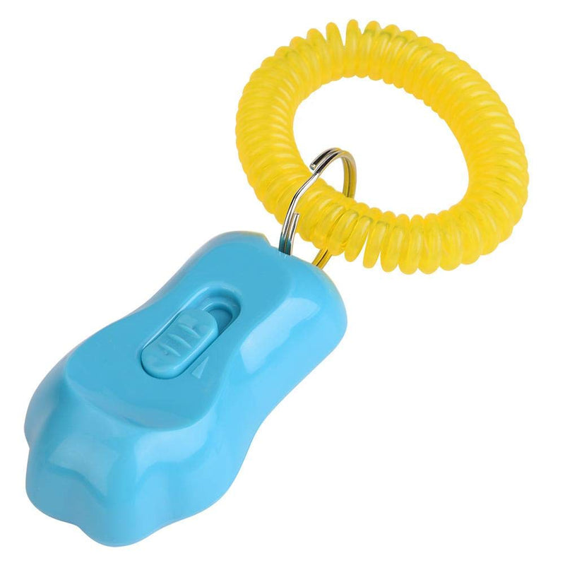 Adjustable 3 Gears Pet Dog Training Clicker Paw Shaped Pet Training Clicker Durable Lightweight with Wrist Strap for Cats Birds (Blue) Blue - PawsPlanet Australia
